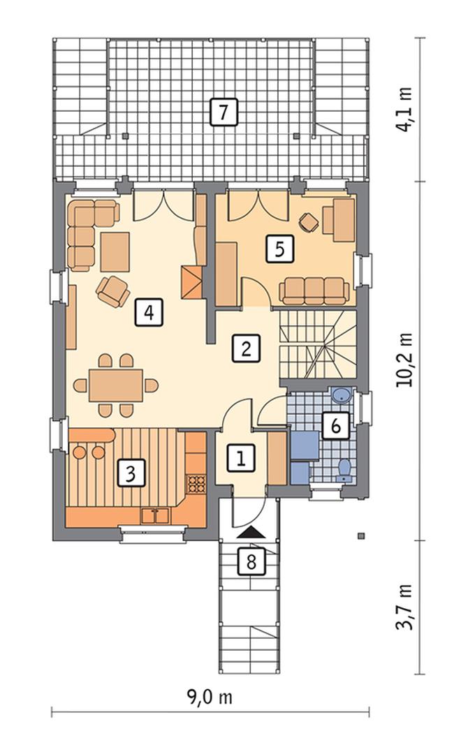 Ustronny - wariant II (podpiwniczony)