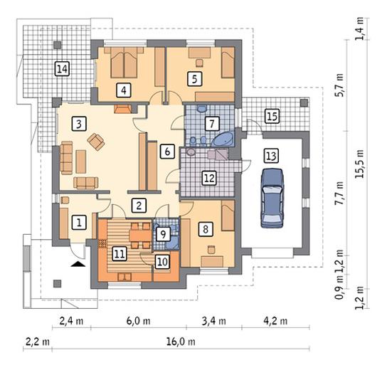 Dom wśród drzew - wariant I