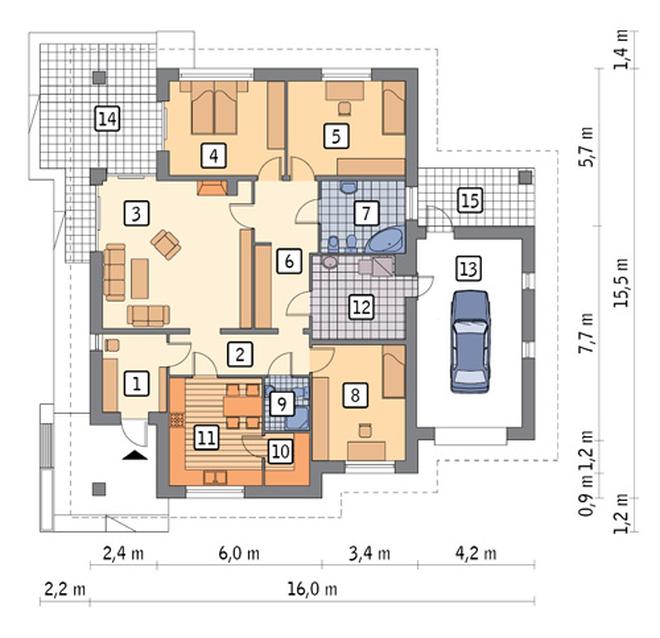Dom wśród drzew - wariant I