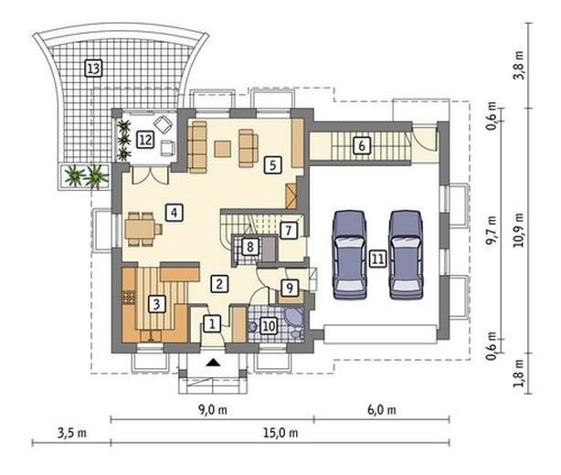 Śródleśny - wariant I (podpiwniczony)