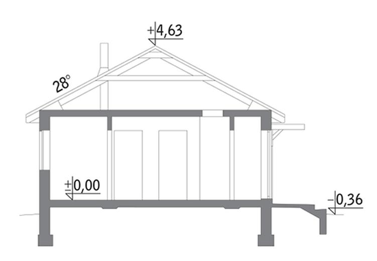 Pod tęczą - wariant II (letniskowy, z wentylacją mechaniczną i rekuperacją)