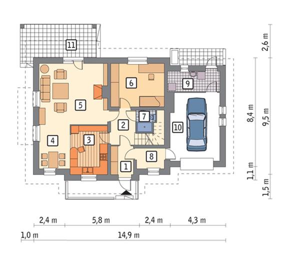 Dom za rogiem  (z wentylacją mechaniczną i rekuperacją)