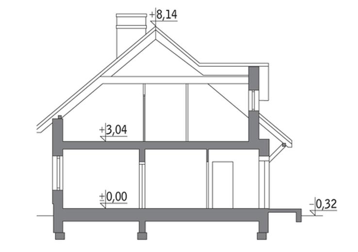 Dom za rogiem - wariant IV (z wentylacją mechaniczną i rekuperacją)