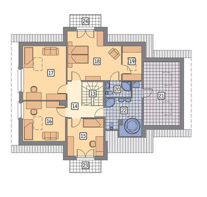 Trafny - wariant I (z wentylacją mechaniczną i rekuperacją)