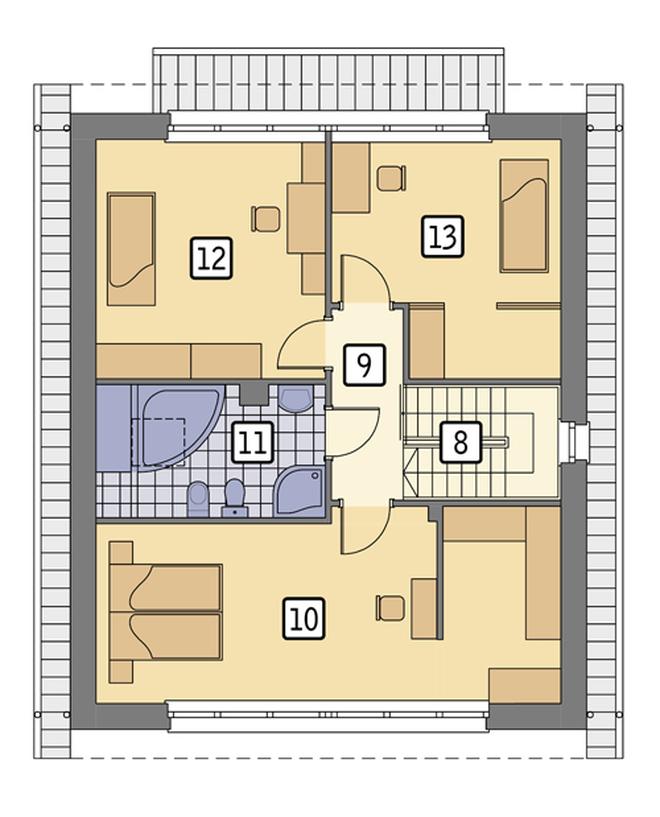 Gładki - wariant IV (z wentylacją mechaniczną i rekuperacją)