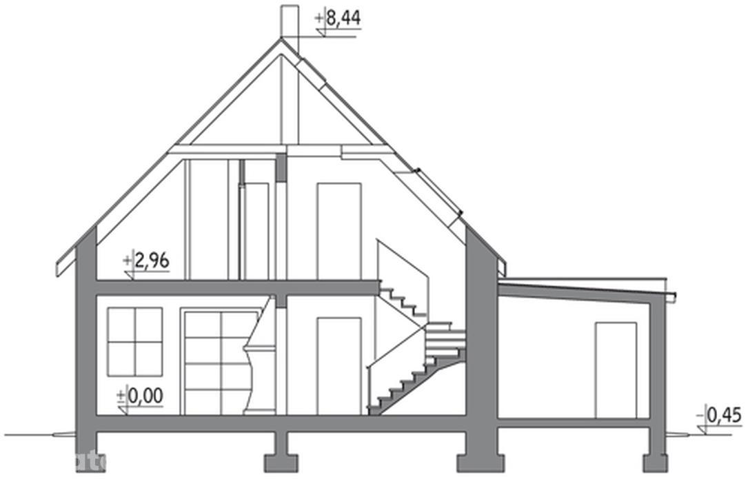 Ustronny - wariant I (z wentylacją mechaniczną i rekuperacją)