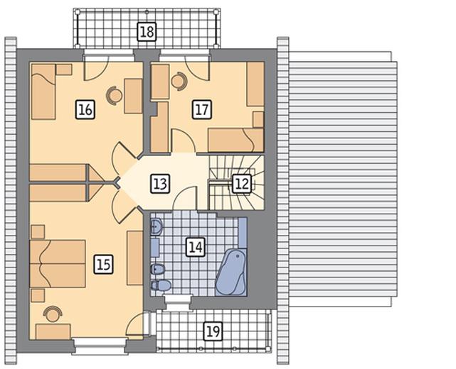 Ustronny - wariant I (z wentylacją mechaniczną i rekuperacją)