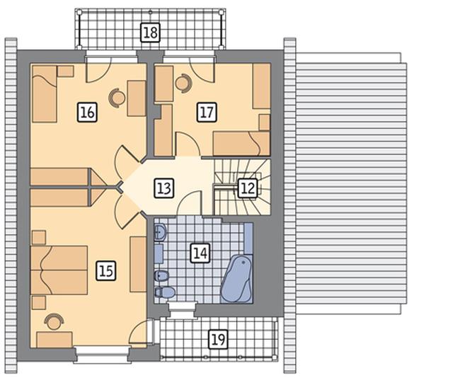 Ustronny - wariant I (z wentylacją mechaniczną i rekuperacją)