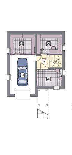 Ustronny - wariant II  (podpiwniczony, z wentylacją mechaniczną i rekuperacją)