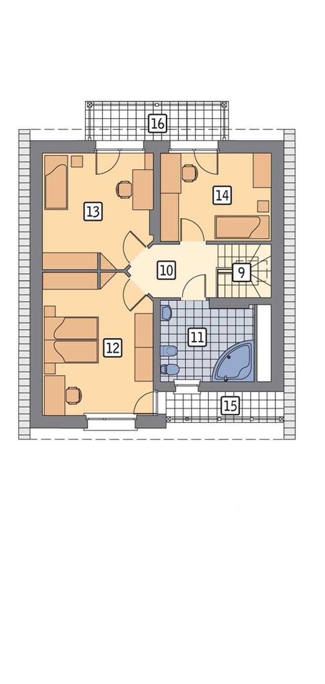 Ustronny - wariant II  (podpiwniczony, z wentylacją mechaniczną i rekuperacją)