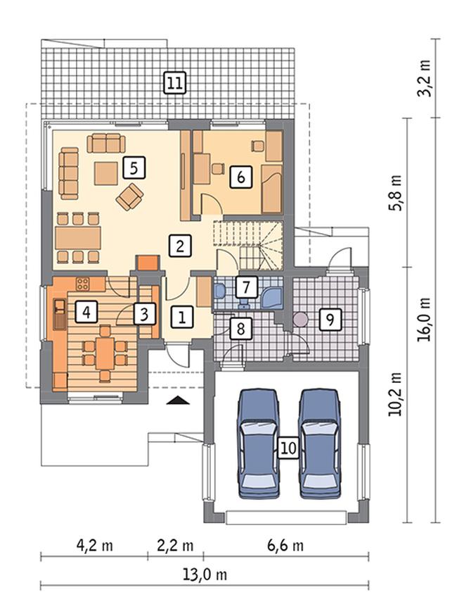 Przychylny - wariant I (z wentylacją mechaniczną i rekuperacją)