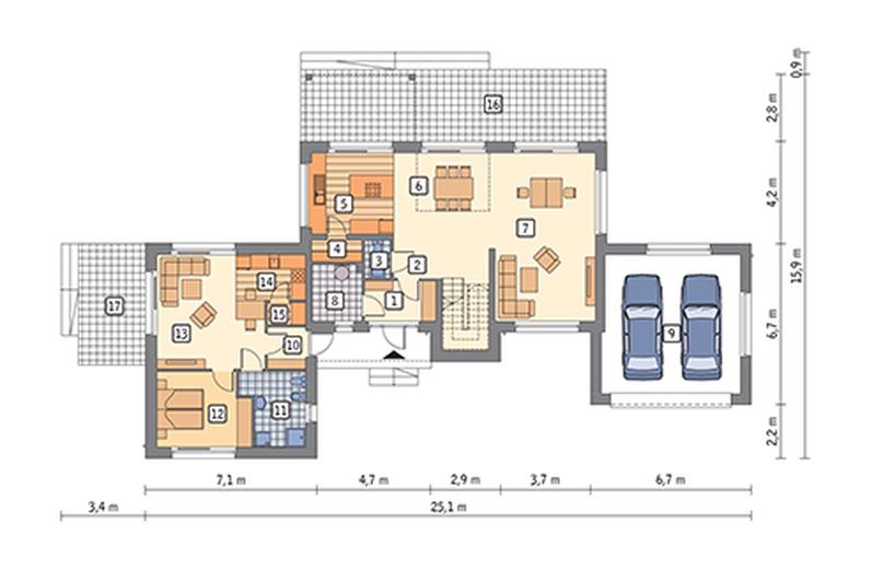 Obszerny (z wentylacją mechaniczną i rekuperacją, dwulokalowy)