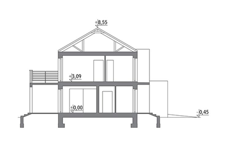 Obszerny - wariant I (z wentylacją mechaniczną i rekuperacją, dwulokalowy)