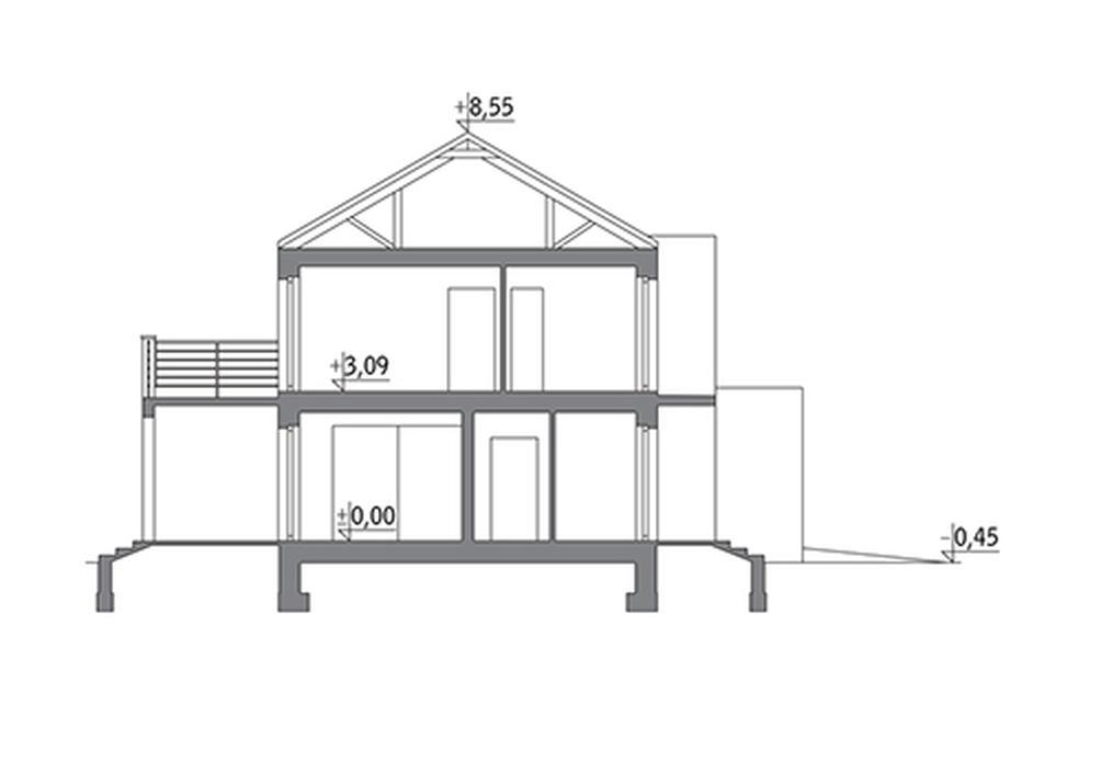 Obszerny - wariant I (z wentylacją mechaniczną i rekuperacją, dwulokalowy)