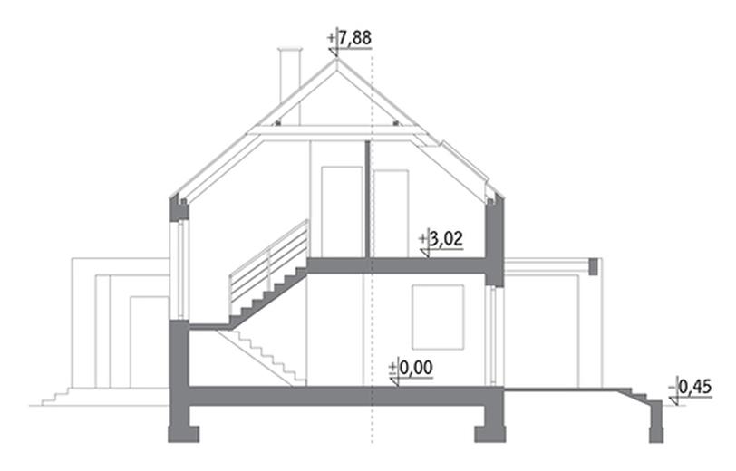 Oznaczony - wariant I (z wentylacją mechaniczną i rekuperacją)