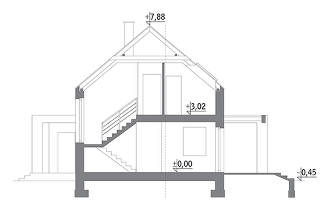 Oznaczony - wariant I (z wentylacją mechaniczną i rekuperacją)