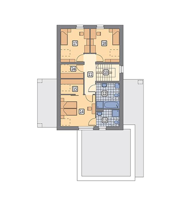 Oznaczony - wariant I (z wentylacją mechaniczną i rekuperacją)