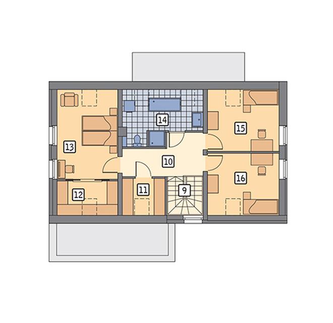 Oznaczony - wariant II (z wentylacją mechaniczną i rekuperacją)