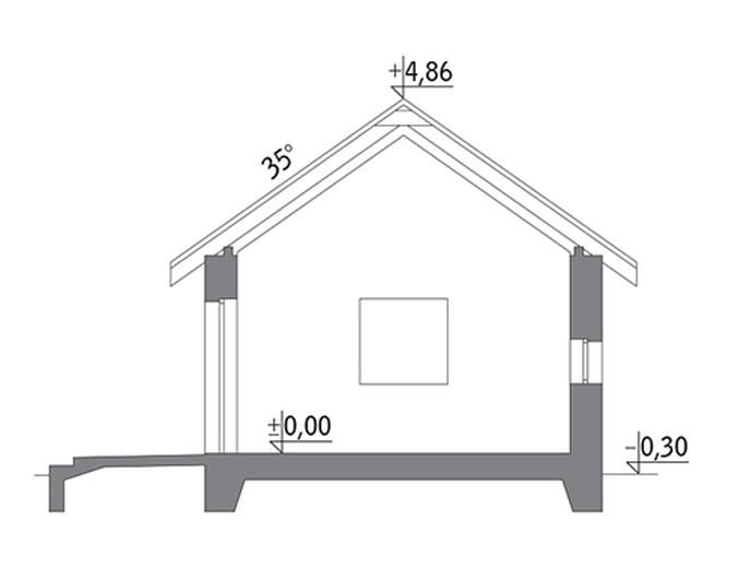 Ze świetlikami - wariant I (z wentylacją mechaniczną i rekuperacją)
