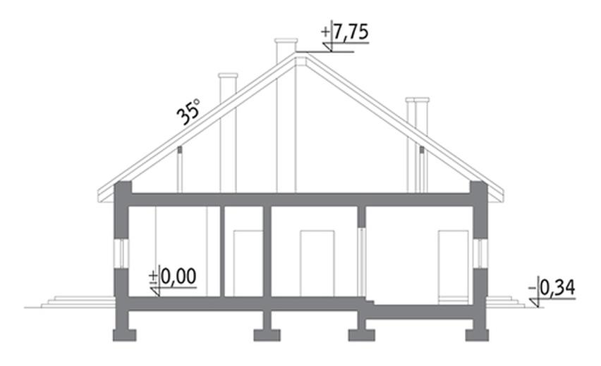 Ustawny - wariant I (z wentylacją mechaniczną i rekuperacją)