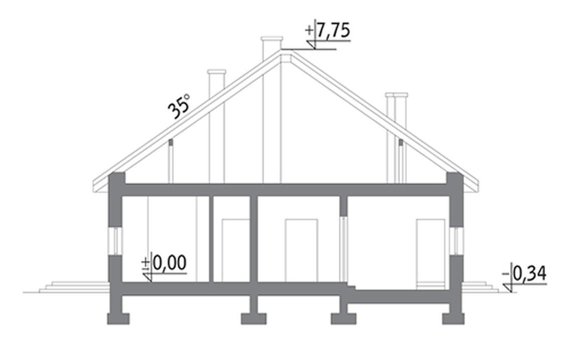 Ustawny - wariant I (z wentylacją mechaniczną i rekuperacją)