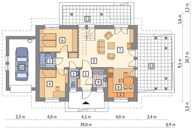 Moje miejsce - wariant I (z wentylacją mechaniczną i rekuperacją)