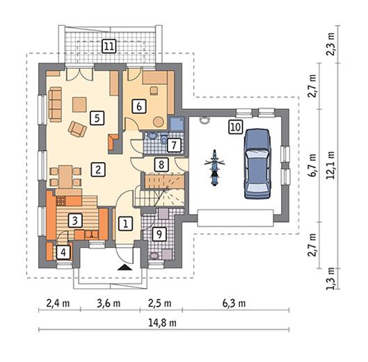 Wspaniały - wariant II (z wentylacją mechaniczną i rekuperacją)