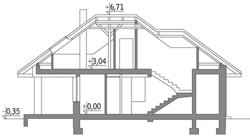Niewielki - wariant I (z wentylacją mechaniczną i rekuperacją)