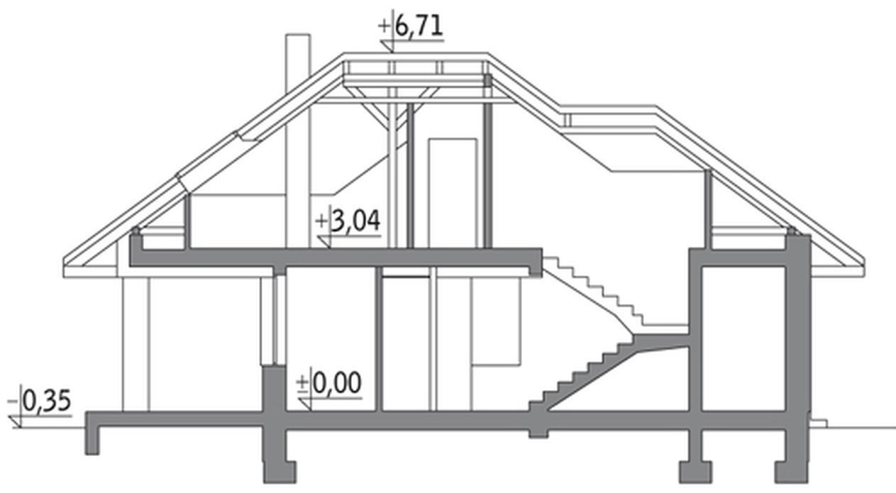 Niewielki - wariant I (z wentylacją mechaniczną i rekuperacją)