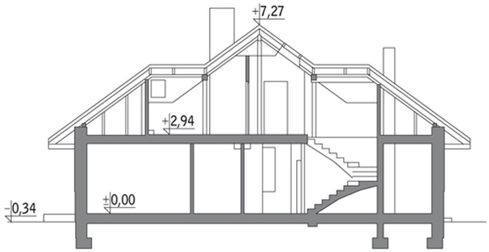 Niewielki - wariant II (z wentylacją mechaniczną i rekuperacją)