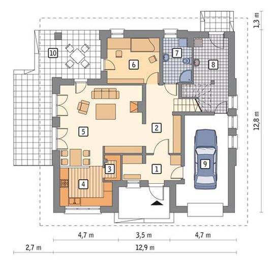 Wdzięczny (z wentylacją mechaniczną i rekuperacją)