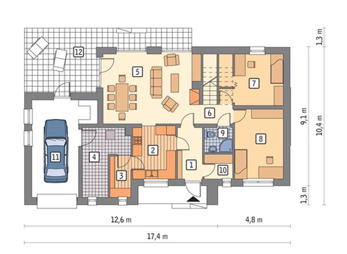 Zielona ostoja - wariant II (z wentylacją mechaniczną i rekuperacją)