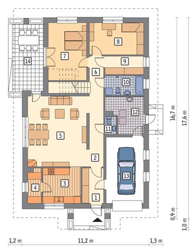 Jesienna zaduma - wariant I (z wentylacją mechaniczną i rekuperacją)