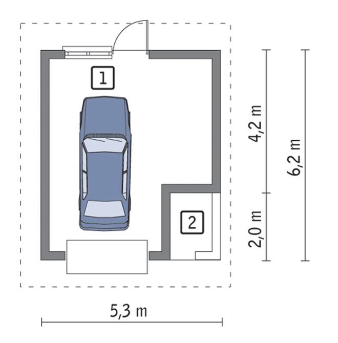 Garaż ze śmietnikiem