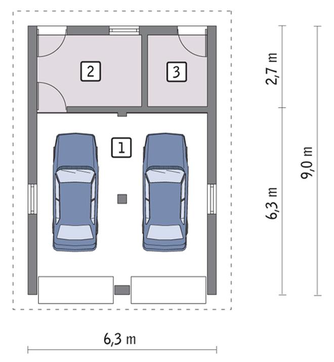 Garaż z pomieszczeniem gospodarczym