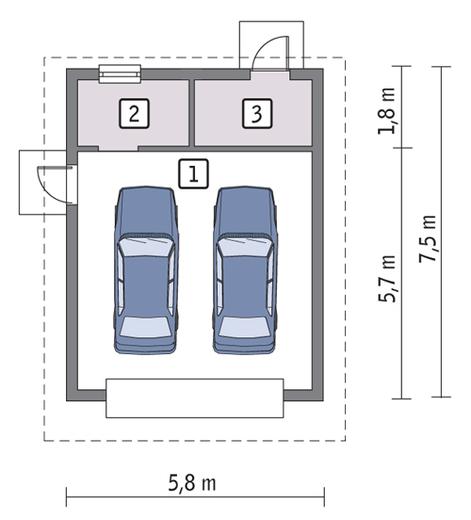 Garaż z pomieszczeniem gospodarczym