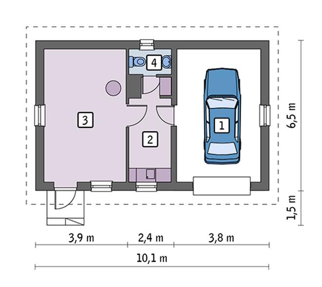 Garaż z pomieszczeniem gospodarczym G15a