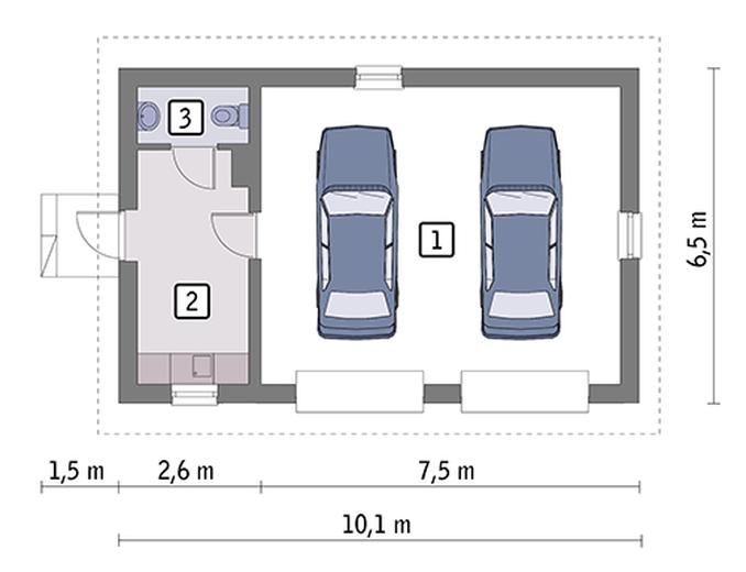 Garaż z pomieszczeniem gospodarczym G15c