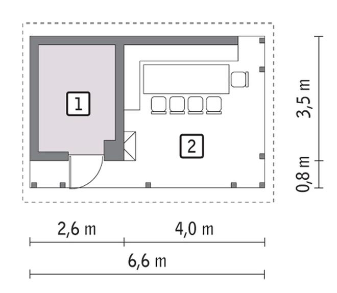 Budynek gospodarczy z wiatą rekreacyjną G18a