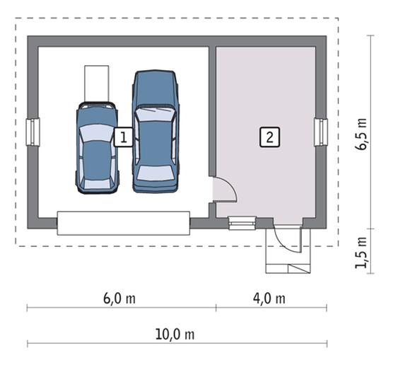 Garaż z pomieszczeniem gospodarczym G19