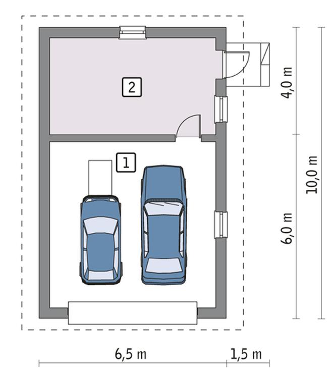 Garaż z pomieszczeniem gospodarczym G19a