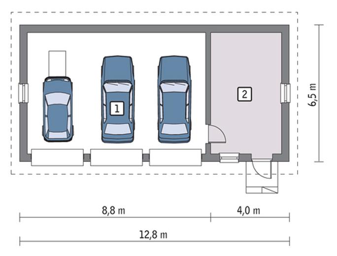 Garaż z pomieszczeniem gospodarczym G19b