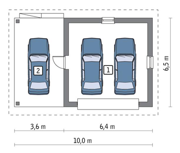 Garaż z wiatą garażową G20