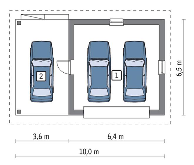 Garaż z wiatą garażową G20