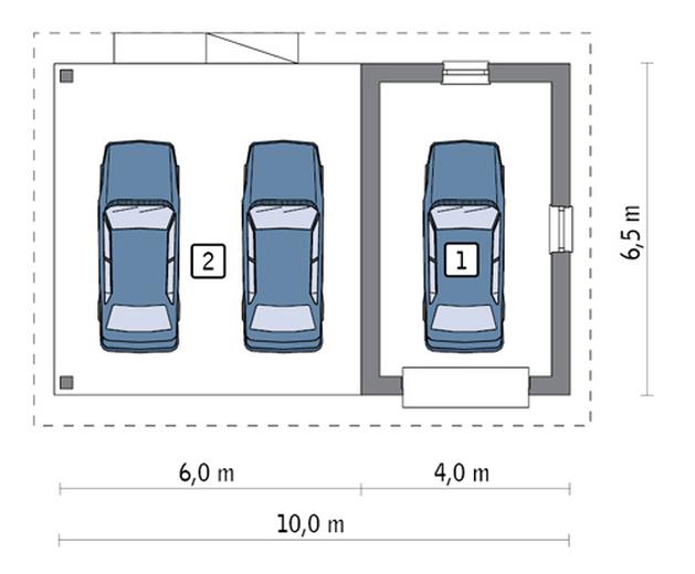 Garaż z wiatą garażową G21