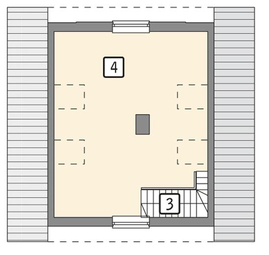 Garaż z poddaszem i pomieszczeniem gospodarczym G27