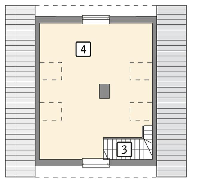 Garaż z poddaszem i pomieszczeniem gospodarczym G27