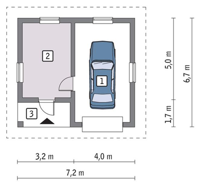 Garaż z pomieszczeniem gospodarczym G38