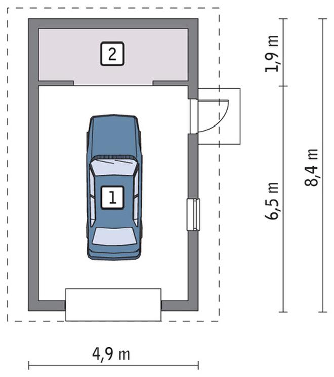 Garaż z pomieszczeniem gospodarczym G40a