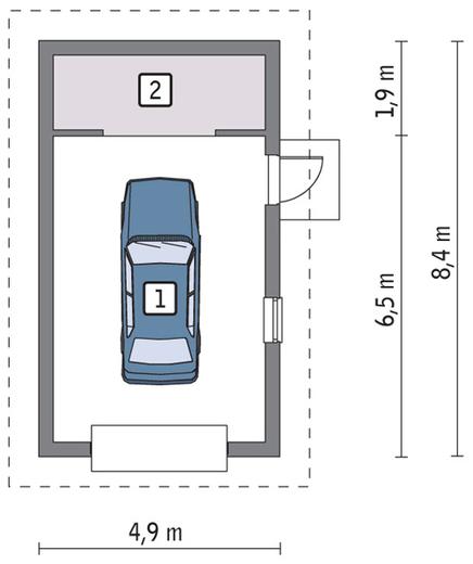Garaż z pomieszczeniem gospodarczym G40b